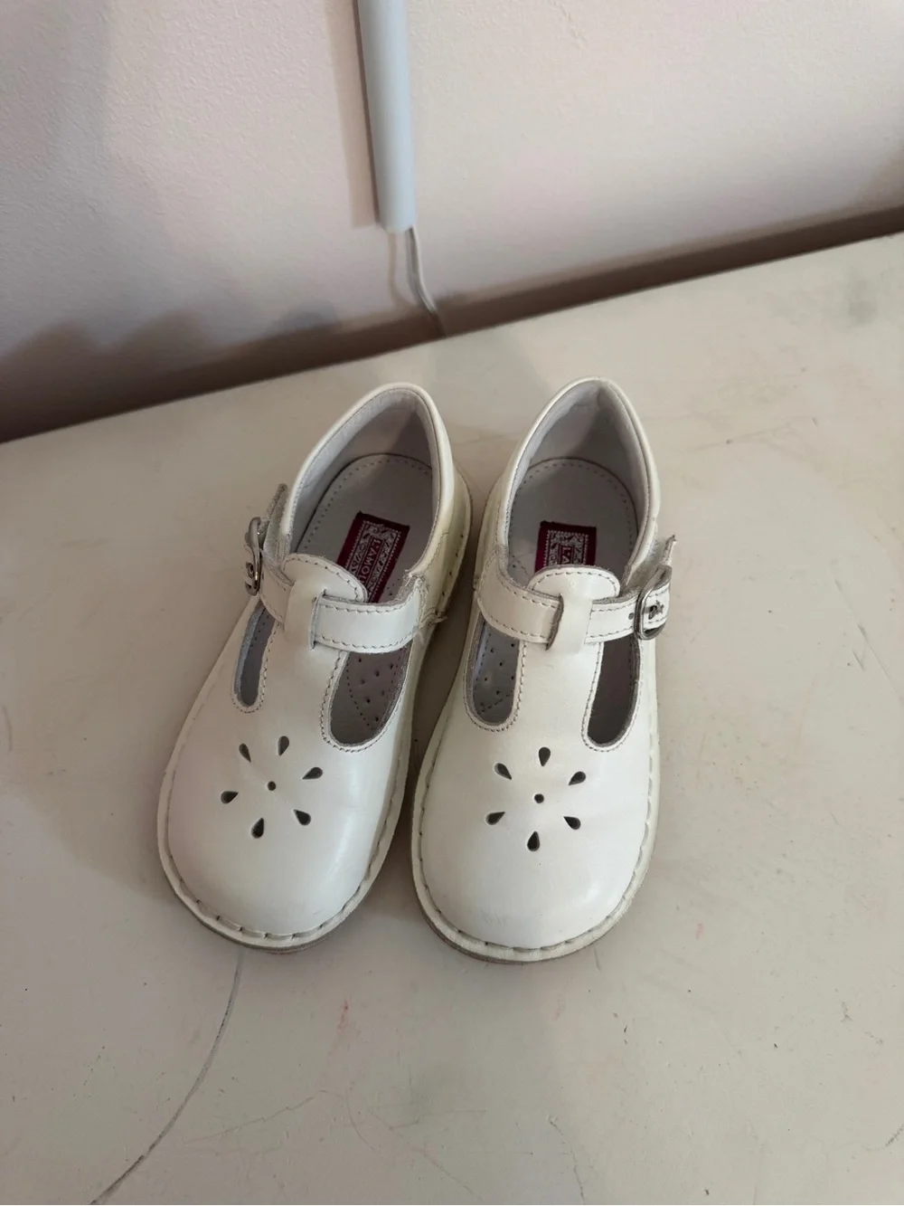 L’Amour Joy Classic White T-Strap Mary Jane Girls Shoes
